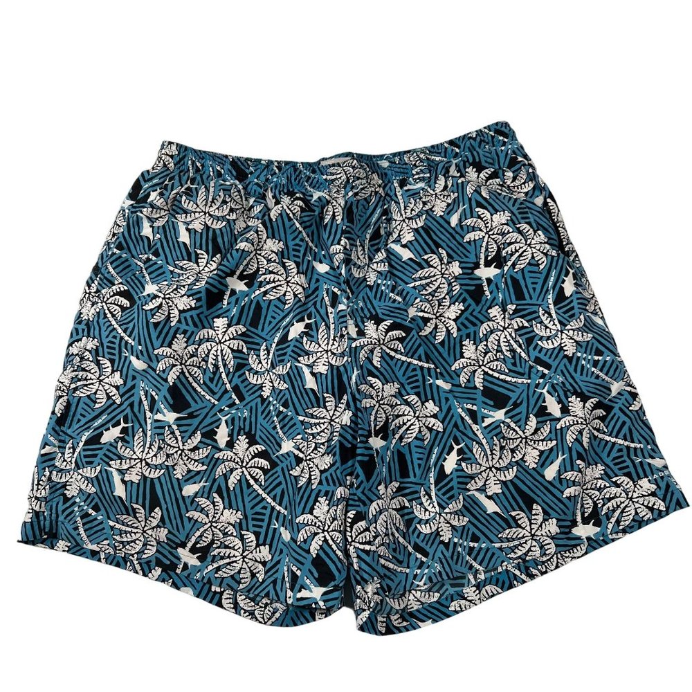 Columbia PFG Mens XL Swim Trunks Board Shorts Palm Tree Fish Tropical Print